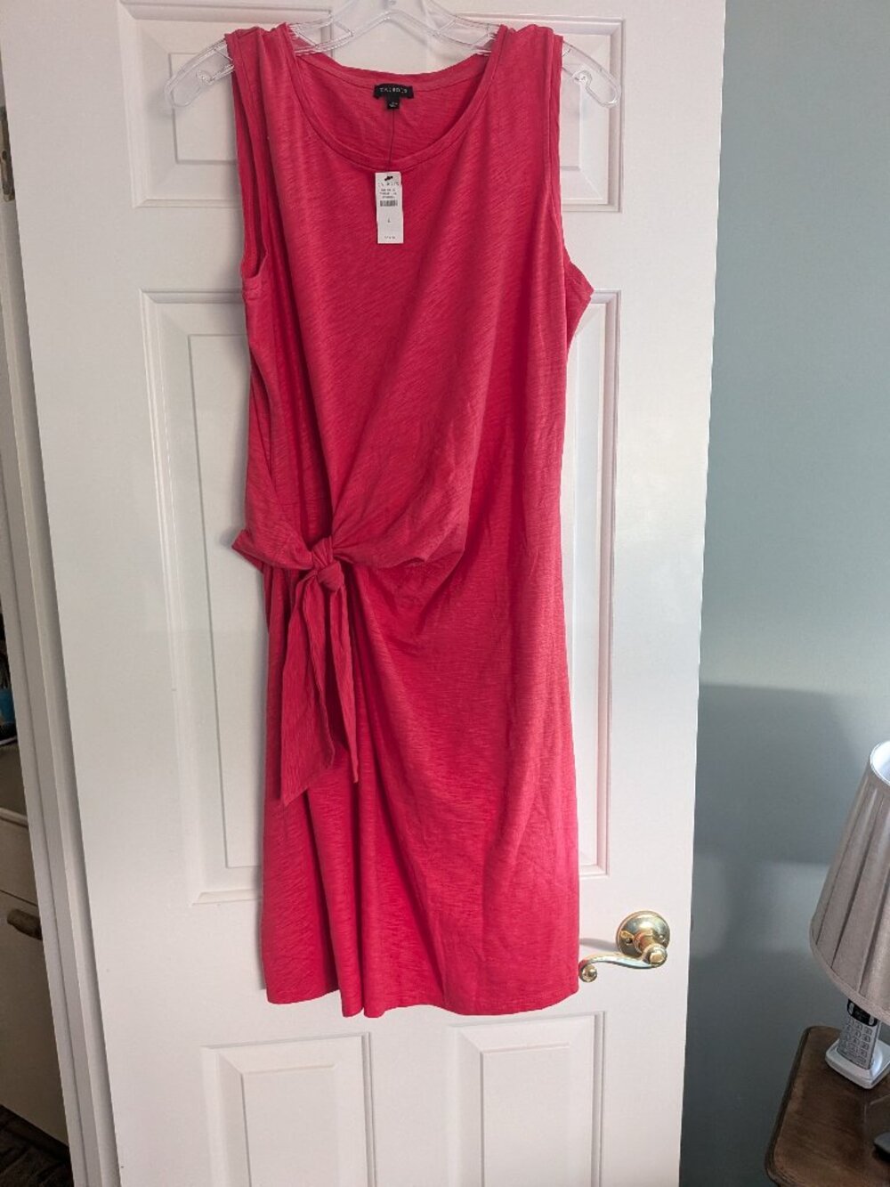 Talbots Sleeveless Side Tie Shift Dress - Size L NWT